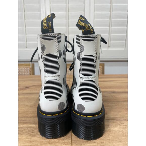 Dr. Martens Jadon Boot Polka Dot Smooth Leather Platforms White Sz 7 M 8 L NWOB - Picture 10 of 14